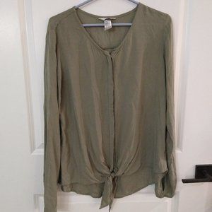 Hard Tail light olive green long sleeve button down shirt